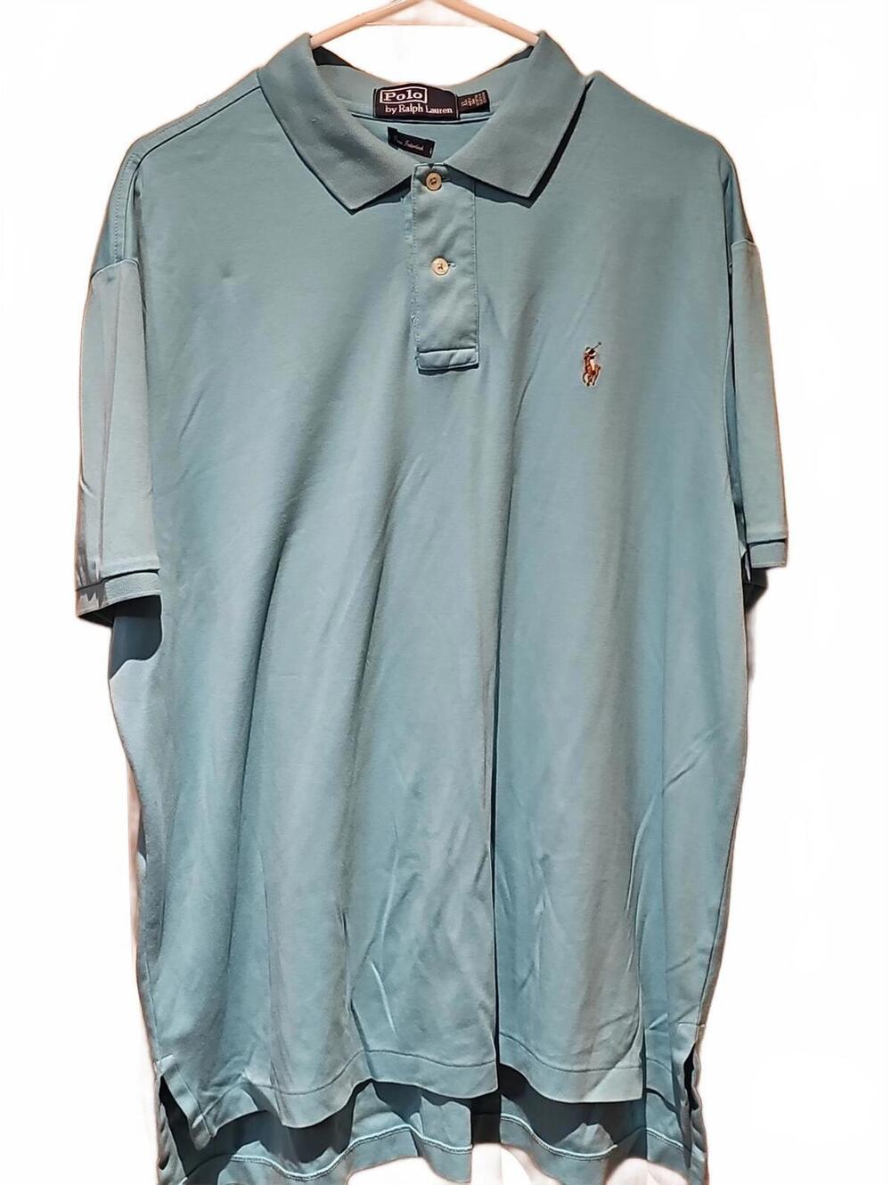 Polo Ralph Lauren Shirt Pony Logo Pima Interlock Cotton Golf Preppy Blue Size XL